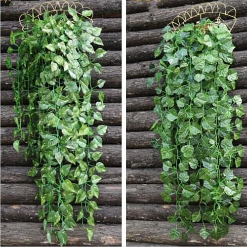 High Simulation Wall Hanging Vine Leaf Artificial Green Wisteria Garland Plant Rattan For Xmas Wedding Home Decor