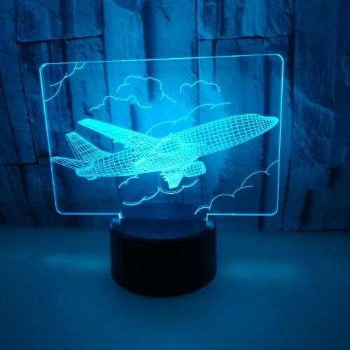 Creative Aircraft Gift Table Lamps For Livin Acrylic Colorful 3d Nightlight 3d Novelty Electronic Products Decorative Table Lamp