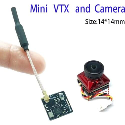 Mini 5.8G 40CH 25/100/250mW Adjustable FPV Transmitter 14*14mm and Camera 1/3 CMOS 1200TVL 2.1mm Lens For RC FPV Racing Drone