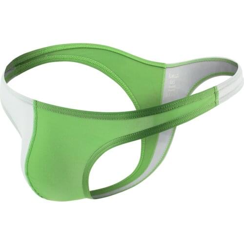 Men Low Waist Patchwork Bikini Briefs Bulge Pouch Sexy Panties Underpants Summer Contrast Color Swimming Trunks Sissy Swimwear