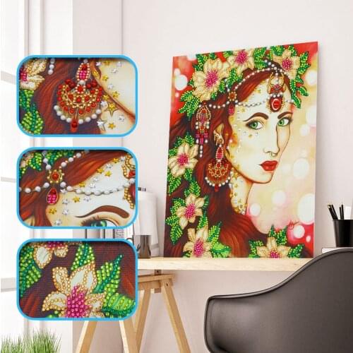 Special Shape Diamond Embroidery Modern Wreath Beauty DIY 5D Partial Cross Stitch Drill Set Crystal Diamond Painting 30X40cm