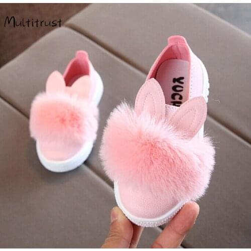 Baby Clothes 2020 Princess Infant Kid Baby Girls Cute Rabbit Anti-slip Soft Sole Shoes Fluffy