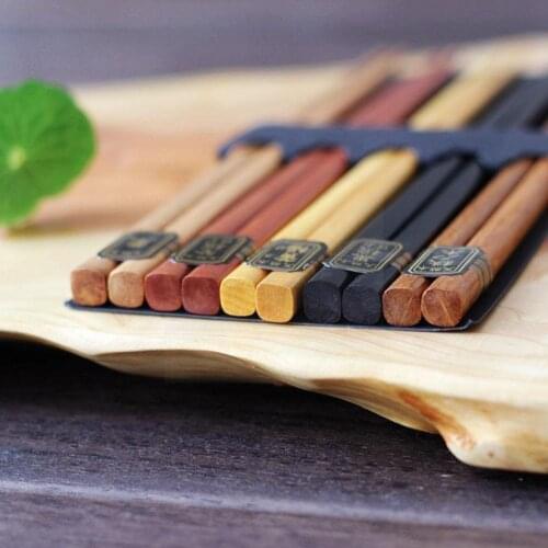 New Handmade Japanese Style Natural Wood Chopsticks Gift Chopsticks Set Food Line Value Tie Tableware Reusable Sushi Chines U6Z9