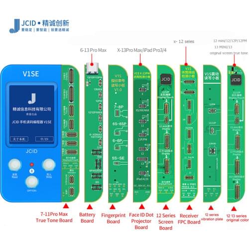 JC V1S For iPhone 5-12 Pro Max Photosensitive Original Color Touch Shock Battery Dot Matrix Fingerprint Serial Number Programmer