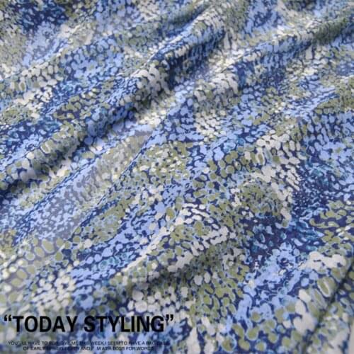 LEO&LIN 8-M/M Large Wide Bluish Violet All Bluish Violet Floral Real Silk Chiffon 100% Silk Clothing Cloth Fabric DIY patchwork