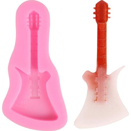 Guitar Shape Chocolate Silicone Mold Baking cake decorating tools DIY Cake Fudge Handmade Soap Mold baking accessories 10*5cm