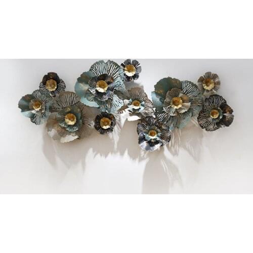 Modern Wrought Iron 3D Flower Wall Hangings Home Livingroom Wall Mural Decoration Hotel Porch Wall Sticker Decoration Crafts Art