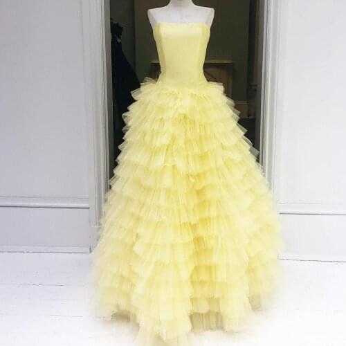 Light Yellow vestidos de 15 años 2019 Puffy Ruffles Quinceanera Dress Strapless Sweet 15 Dress beauty and the beast Prom Gowns
