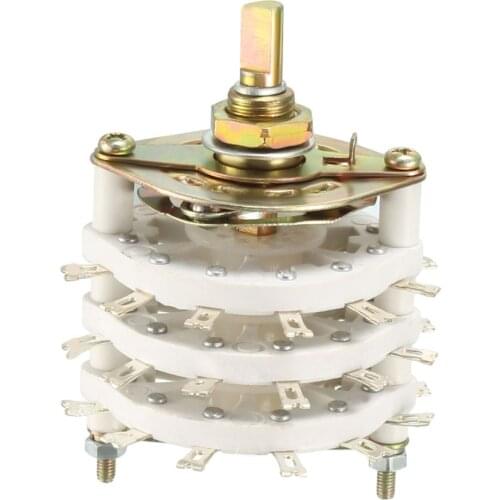 Uxcell 1PCS 1/3 Pole 6/9 Throw Switch 10 Position 1/3 Deck Band Channel Rotary Switch Selector radio TV Electronic Devices Metal