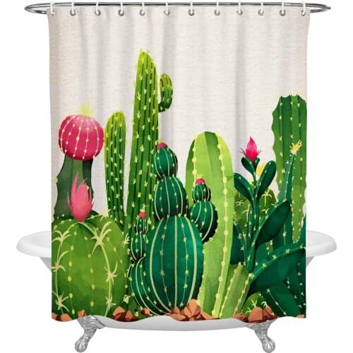 Waterproof Shower Curtains Cactus Consisting Of Patterns Shower Curtain Frabic Polyester Bathroom decor Curtain