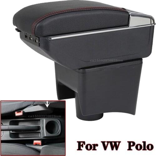 Center Centre Console Storage Box for VW Polo Vento 2010-2017 Armrest Rotatable