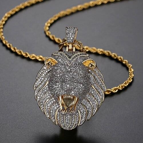 Zlxgirl jewelry high quality Raccoon head animal gold Chain pendant necklace fashion mens wedding copper pendant accessory