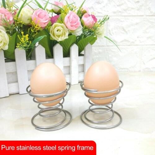 1pc Boiled Eggs Holder Stainelss Steel Spring Wire Tray Egg Cup Cooking Kitchen Tools Baking Accessories Knife Cocina Home