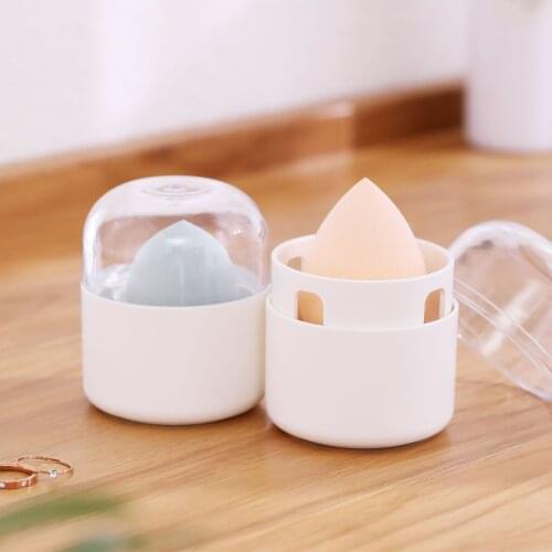 1Pc Beauty Sponge Stand Storage Case Blender Puff Holder Empty Cosmetic Egg Shaped Rack Transparent Puffs Drying Box 2021