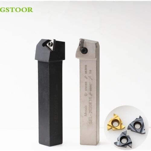 1PC SER1616H16 SEL1616H16 External Threading Turning Tool Holder+10PCS 16ER 16IR Carbide Thread Inserts Lathe Cutter Arbor Sets