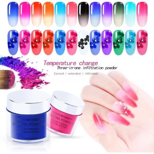 10ml Nail Polish Dipping Powder Holographic Paint Dipping Powder DIY Chrome Dust Pigment UV Gel Polished Ornaments 12 Colors