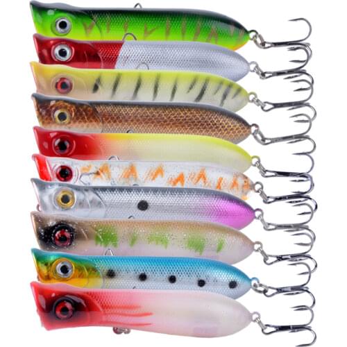 10pcs/lot 8cm 11.8g Isca Artificial Hard Baits Popper Fishing lure Minnow Wobblers Pesca Crankbait Hard Bait Tackle 3D Eyes