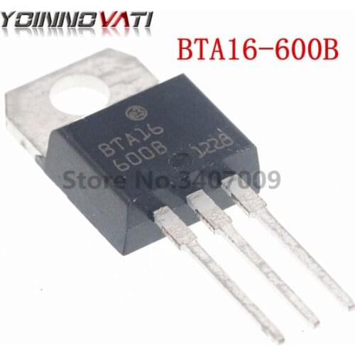 10PCS/lot BTA16-600B TO-220 BTA16-600 BTA16 Triac 16 Amp 600 Volt New original