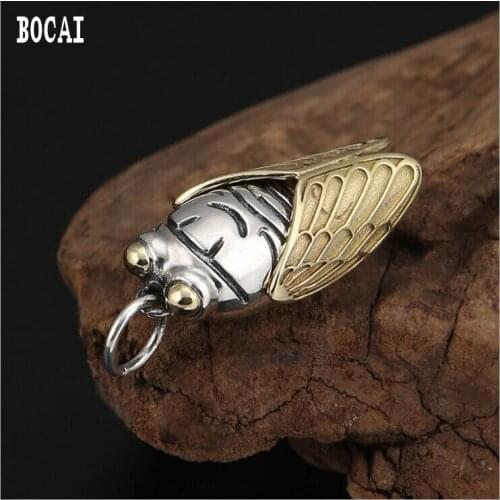 100% true 925 solid sterling silver jewelry Creative Thai silver enamel men and women pendant personality silver pendant