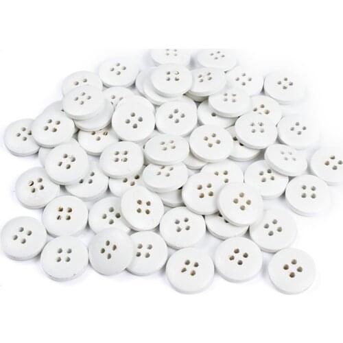 100pcs 15mm Wooden Buttons For Handmade DIY Scrapbook Clothing Craft Round Button Diy Baby Button Clothing Sewing Accessories