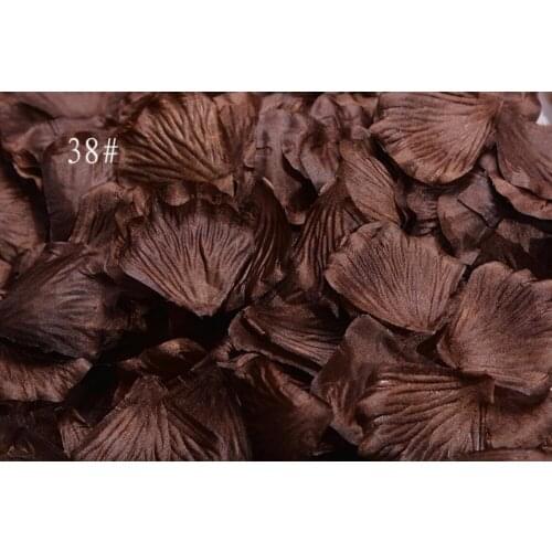 5,000pcs 4.5*4.5cm Coffee Rose Flower Leaves Petals For Wedding Party Holiday Venue Decoration Color-38