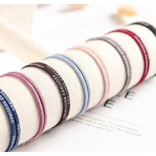 500pcs/lot DIY Simple Multi Letters Double-deck Hair Bands Cartoon Maiden Rubber Band Hair Styling Tools Accessories HA1007