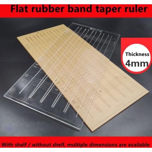 New 1pcs acrylic tansparent tapered ruler slingshot flat leather slingshot accessories for cutting slingshot rubber bands