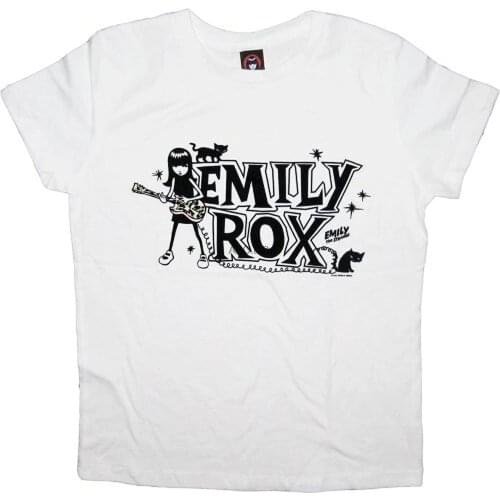 Emily the Strange Emily ROX White Juniors T-Shirt