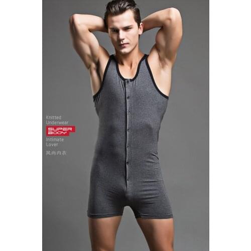 Men Sexy Bodysuit Penis Pouch Man Body Suits Brand Superbody Sexy Man Bodywear Bodybuilding Cotton Sport Tank Top Singlets