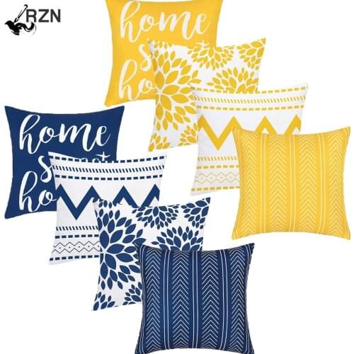 RZN Geometric Cushion Cover Geometric Decorations For Home Sofa 2020 Gifts Polyester Throw Pillowcase 45*45cm