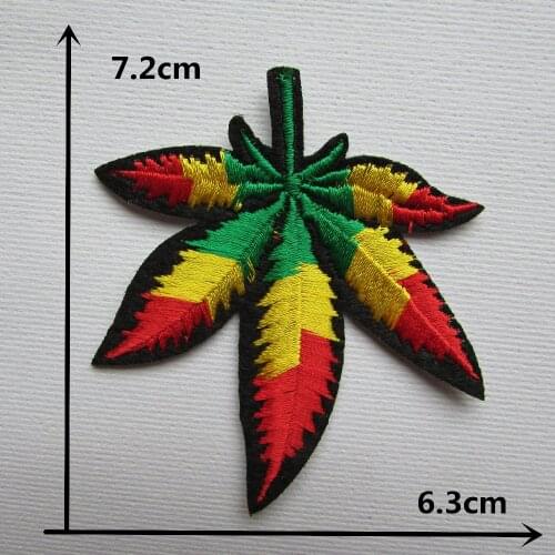 Colourful coconut tree leaf patch Hot melt adhesive clothing patches stripes applique embroidery blossom DIY accessories 1pcs