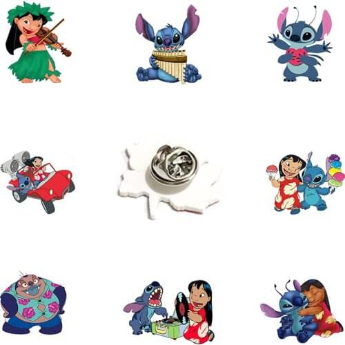 Disney Stitch And Lilo Lapel Pin Interstellar Baby Pattern Backpack Jewelry Epoxy Acrylic Pin And Brooch Badge Friends Child