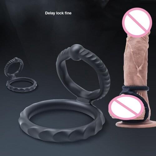 Silicone Double Penis Rings For Male Delay Ejaculation Cock Ring Harder Stronger Erection Rings Sex Toys for Man Chastity Device