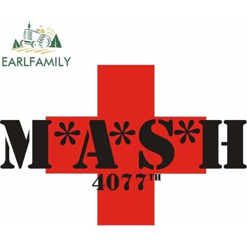 EARLFAMILY 13cm x 8.8cm for Mash Waterproof Personality VAN Car Stickers Waterproof Windows Decal Cartoon Laptop RV Decoration