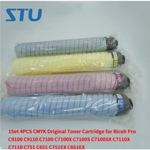 1Set 4PCS CMYK Original Toner Cartridge for Ricoh Pro C9100 C9110 C7100 C7100X C7100S C7100SX C7110X C7110 C751 C651EX C751EX