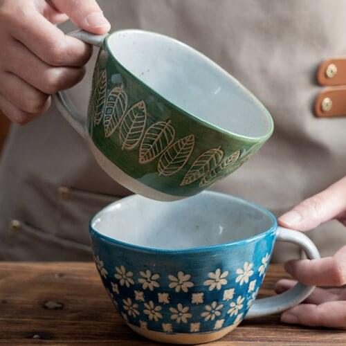 Ceramic cup, oatmeal cup, breakfast cup, milk coffee cup, cup with handle, household water cup, mug