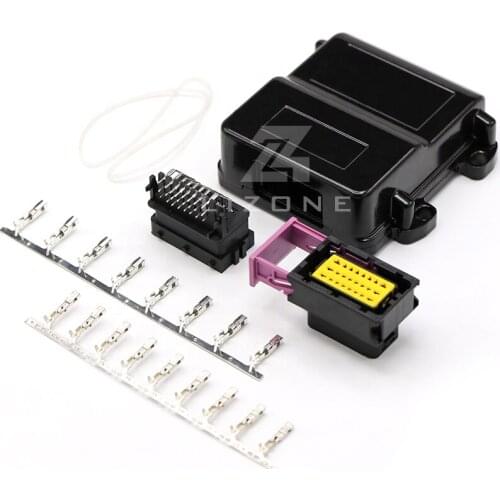 ECU Housing Wire to Board PCB 24 Pin Plug Car On-Board Controller Panel Circuit Board Connector With Aluminum Box DJ627-1.5A