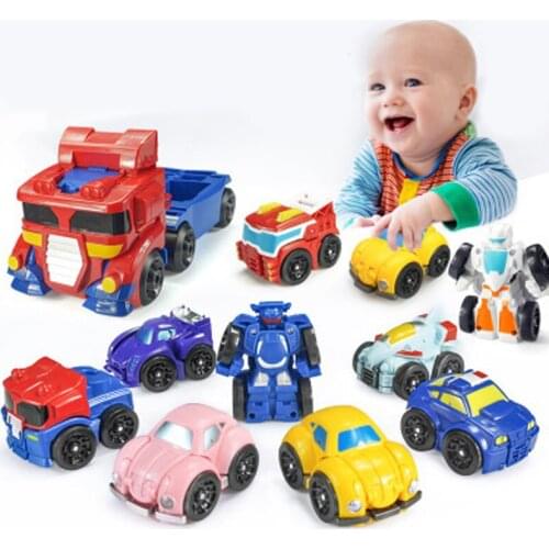Mini Robot Car Toys Transformation Cars Kid Toy Figures Plastic Deformation Car Robot Model Deformation Toy For Children