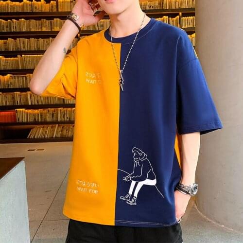 Cotton Tshirts Men 2021 Summer Two-color New Arrival Slim Fit Fashion Youth T-shirt Casual Joker Men Short-sleeved Clothes