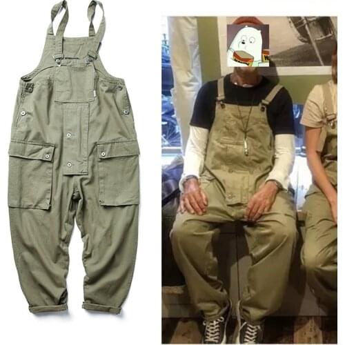 Mens overalls casual Loose joggers cargo pants men fashion Streetwear jumpsuit man