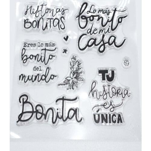 New Arrive Spanish Words Clear Stamp Transparent Silicone Seal for DIY Scrapbooking Card Making Photo Album Decoration Stamp