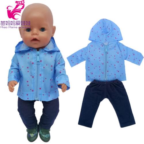 17" Baby Doll Boy Clothes for 18 Inch American Generation Girl Doll Leisure hoody Outfits