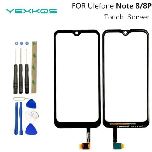 Original Black For Ulefone Note 8/8P Touch Screen Panel Repair Parts 5.5''For Ulefone Note 8 Touch Panel With Tools + Adhesive