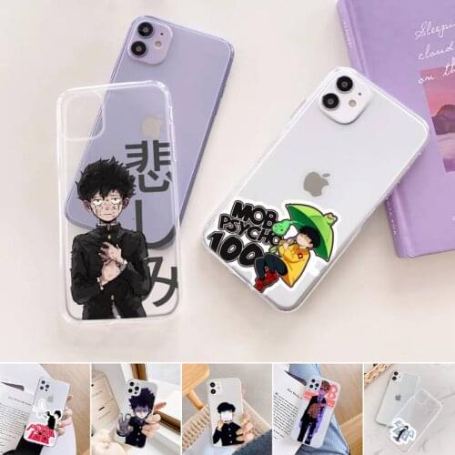 Mob Psycho 100 Phone Case For iphone 12 11 mini x xs xr pro max 8 7 6s 6 5 5s 5c se plus Transparent soft