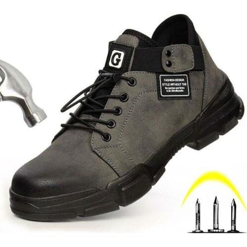 Steel Toe Work Safety Shoes Men Designer Protective Ankle Boots Anti-smashing Waterproof Non-slip Indestructible Shoes for Men