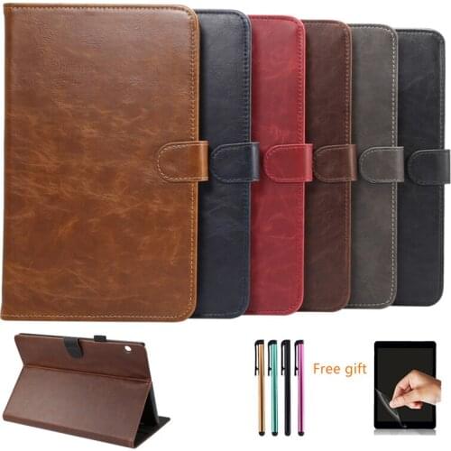 Luxury Case For Huawei MediaPad T5 10 AGS2-W09/L09/L03/W19 10.1" Cover Funda Tablet PU Leather Stand Shell Capa +Film+Pen