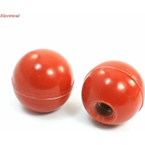 Red Solid Plastic Ball Machine Handle Knob 42mm Diameter 12mm Thread