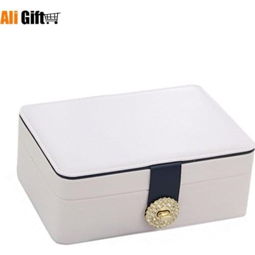 Jewelry Box Princess Style Diamond Jewelry Storage Box Leather Custom Multi-function Portable Case for Jewelry Gift Box
