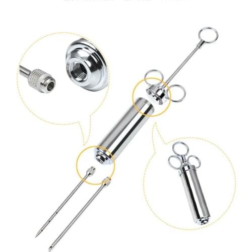 Meat & Poultry Tools Grill Marinade Seasoning Injector Turkey Meat Injectors Cooking Stainless Steel Syringe With 2 Needles