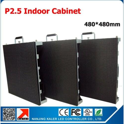 TEEHO China manufacturer p2.5 led display cabinet 480*480mm 32scan mode 2 year warranty die-cast aluminnum led sign cabinet